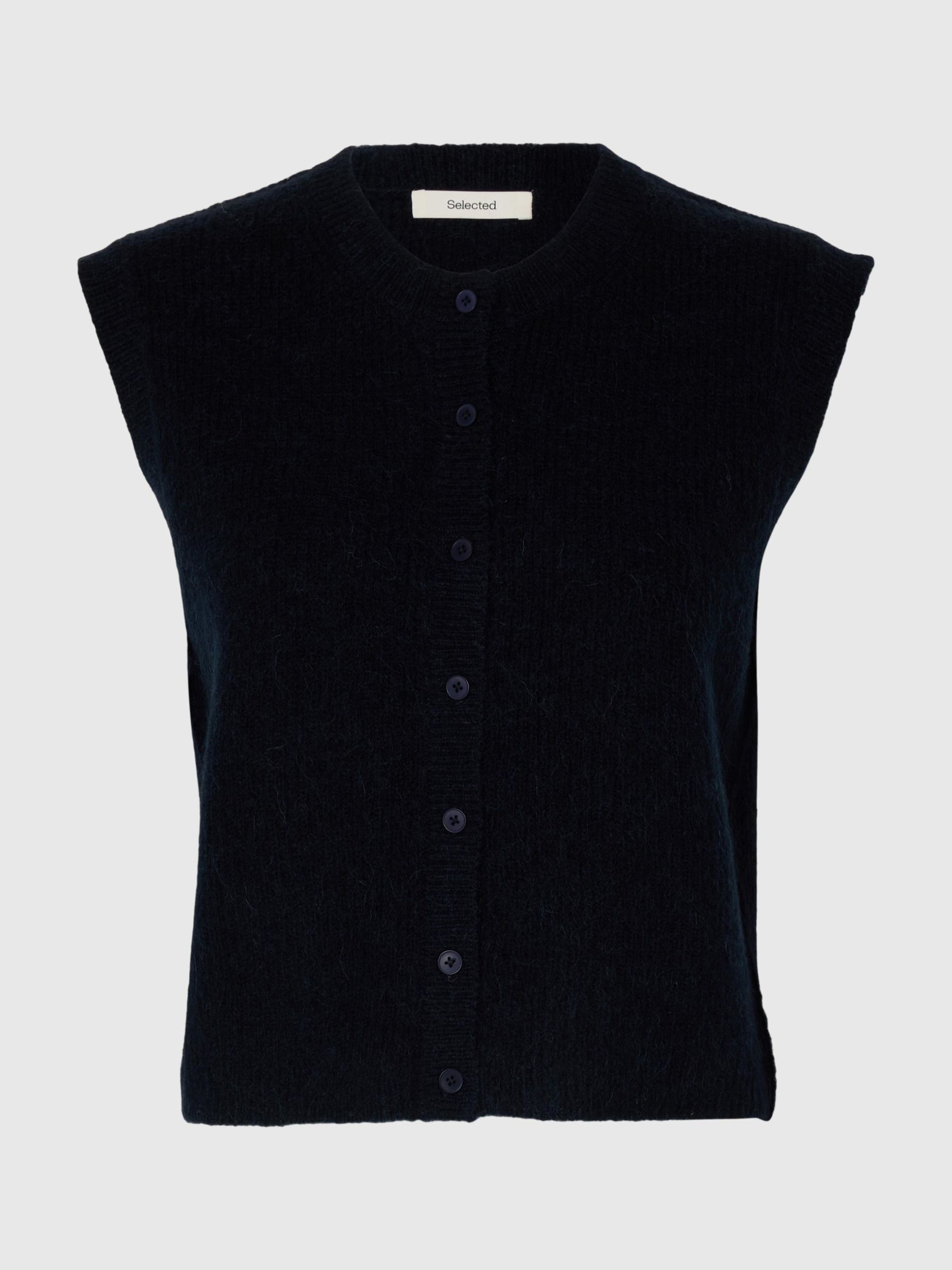 LAINE MÉLANGÉE GILET, Dark Sapphire, highres