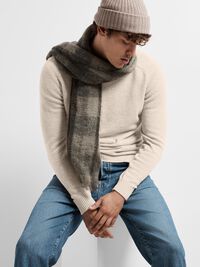 CREW NECK KNITTED JUMPER, Kelp, highres