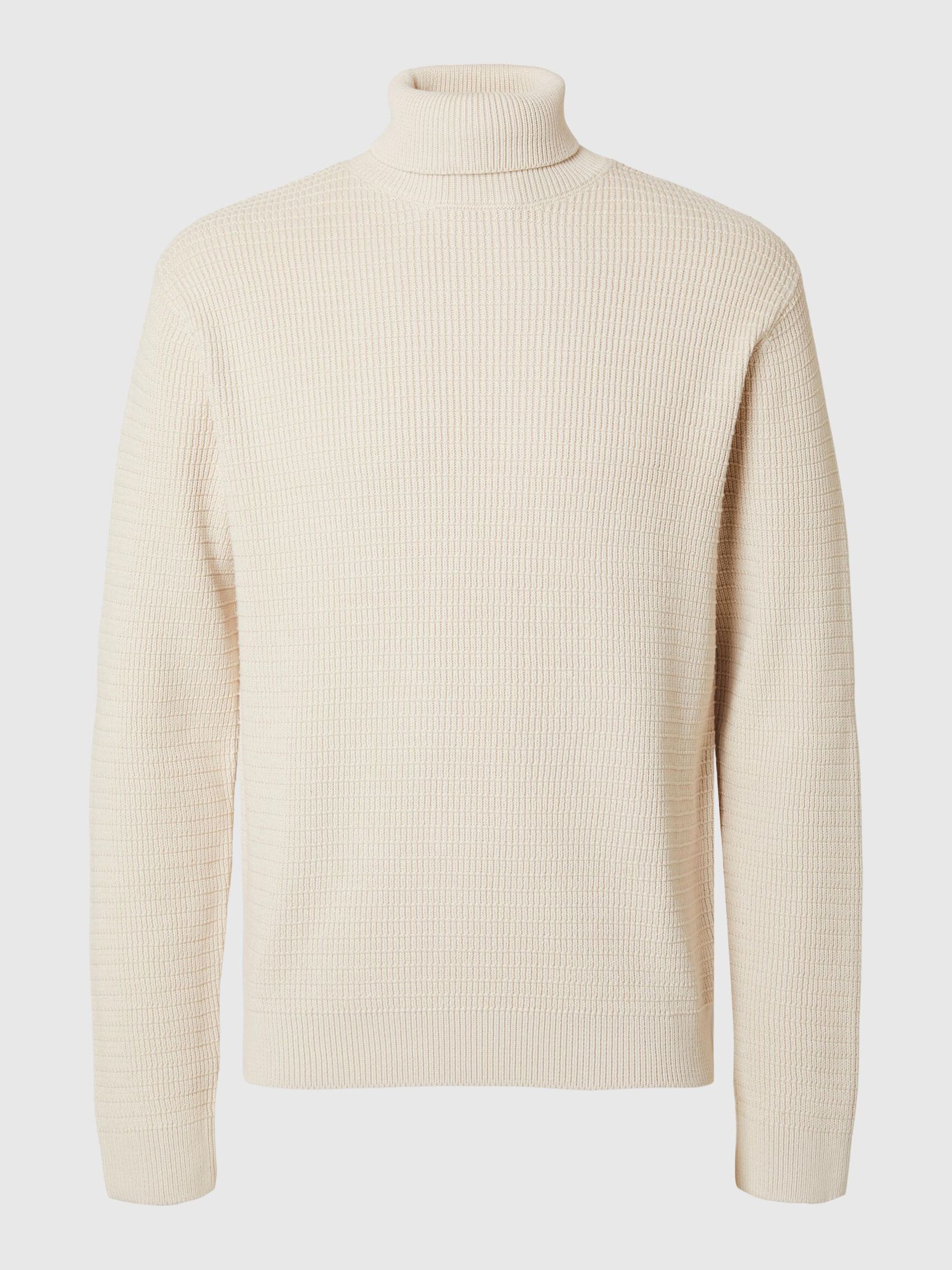 STRUCTURED TURTLENECK, Oatmeal, highres