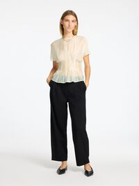 STRUCTURED SHORT SLEEVED TOP, Angora, highres