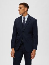 GEWEVEN WOLMIX BLAZER, Navy Blazer, highres