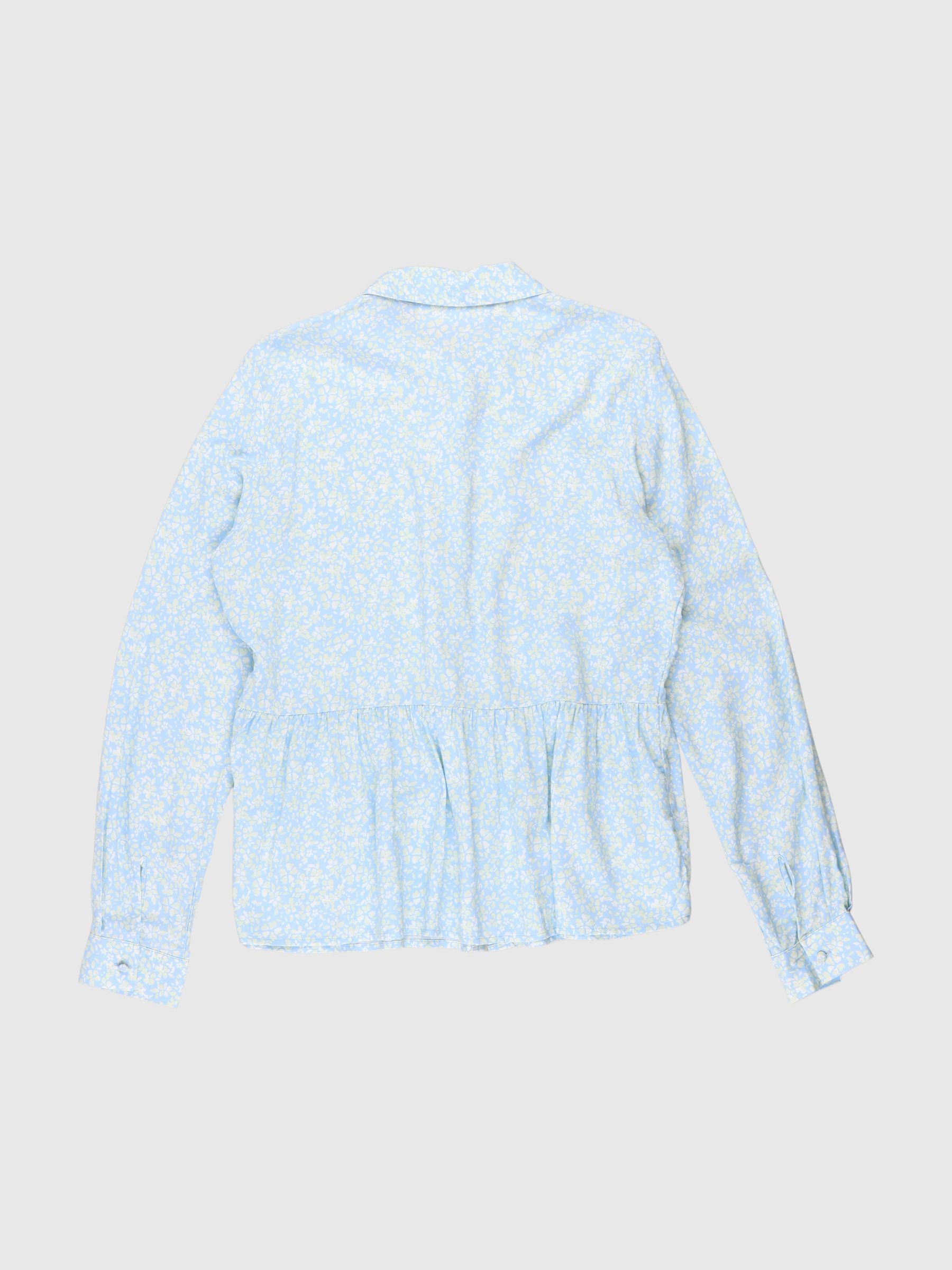 LONG SLEEVED SHIRT, Blue Bell, highres