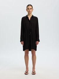 CHEMISE MANCHES LONGUES MINI-ROBE, Black, highres