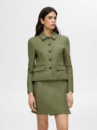 CLASSIC FIT LINEN BLEND BLAZER, Olivine, highres