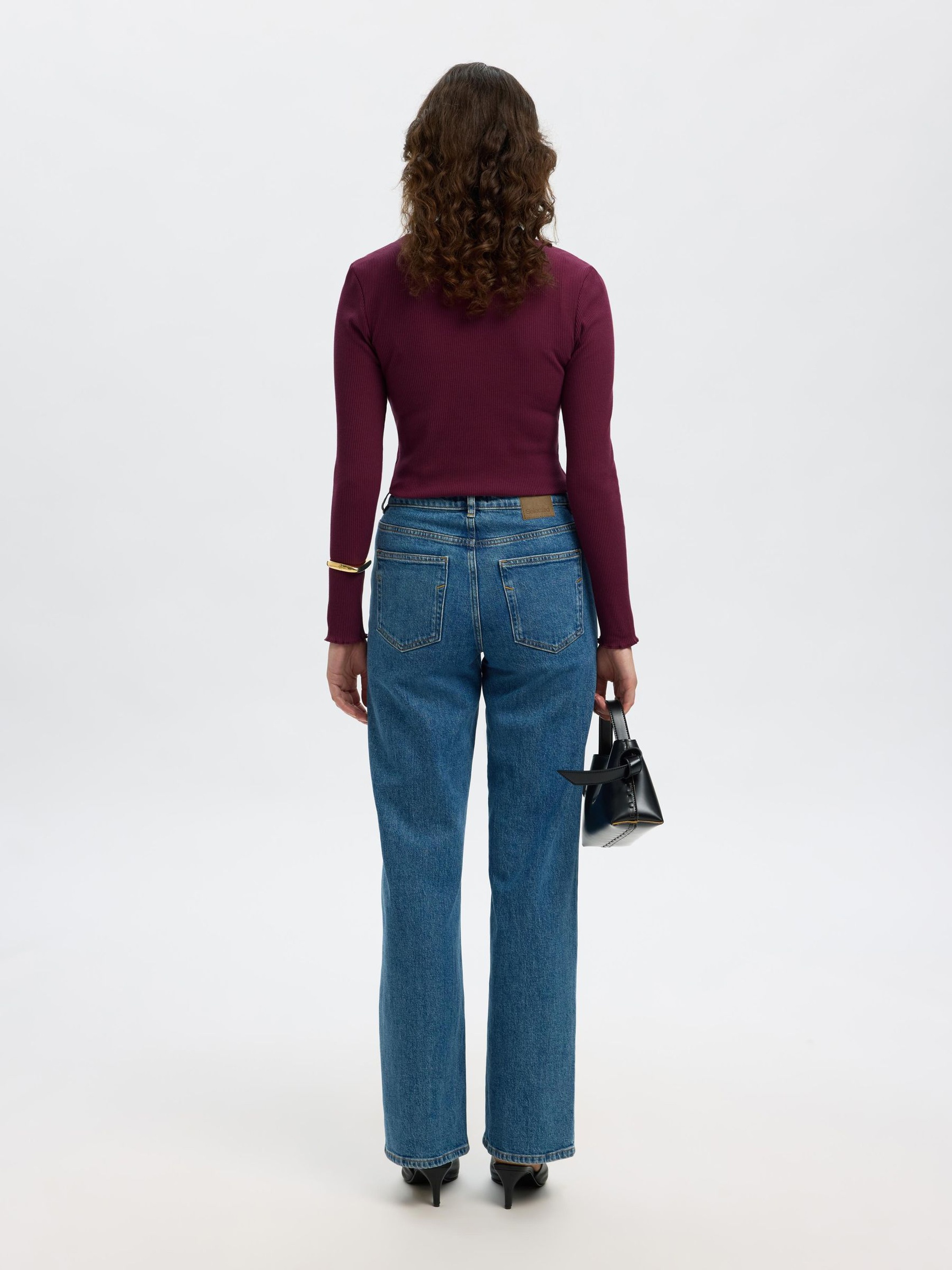 RIBBED LONG SLEEVED TOP, Fig, highres