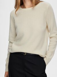 100% KASCHMIR PULLOVER, Birch, highres