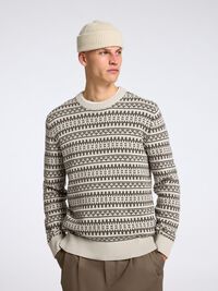 WOLLGEMISCH PULLOVER, Oatmeal, highres