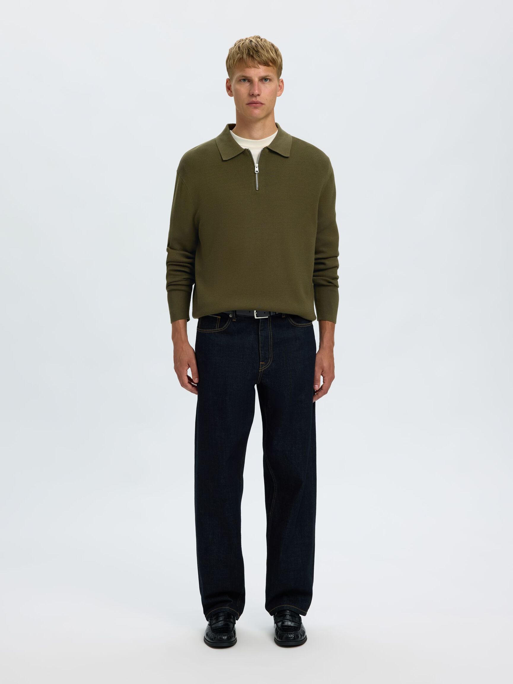 HALF ZIP PULLOVER, Kalamata, highres