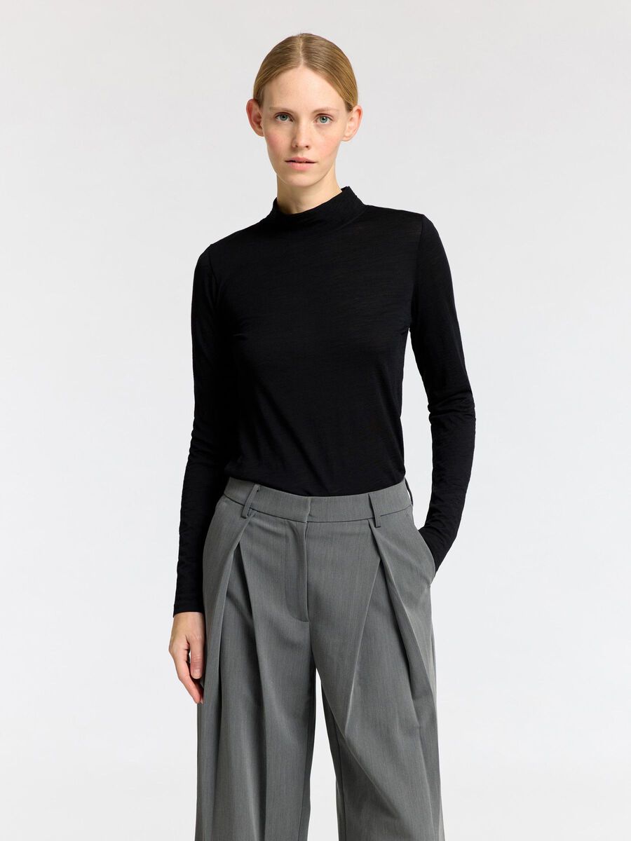 Selected 100% WOLL ROLLKRAGENPULLOVER, Black, highres - 16094435_Black_003.jpg