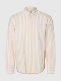 COUPE CLASSIQUE CHEMISE EN LIN MÉLANGÉ, Ochre, highres