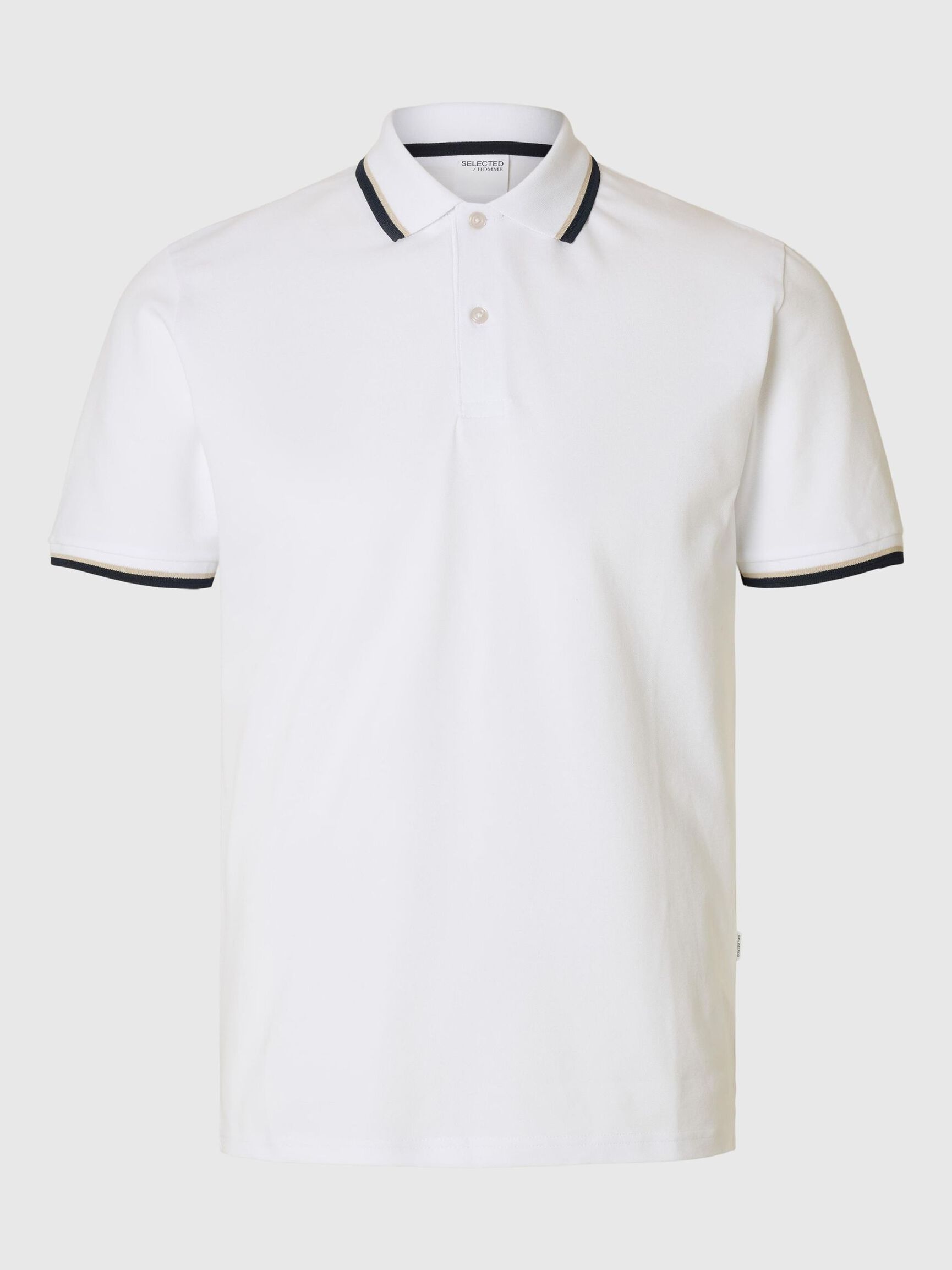 KORTÄRMAD PIKÉTRÖJA, Bright White, highres