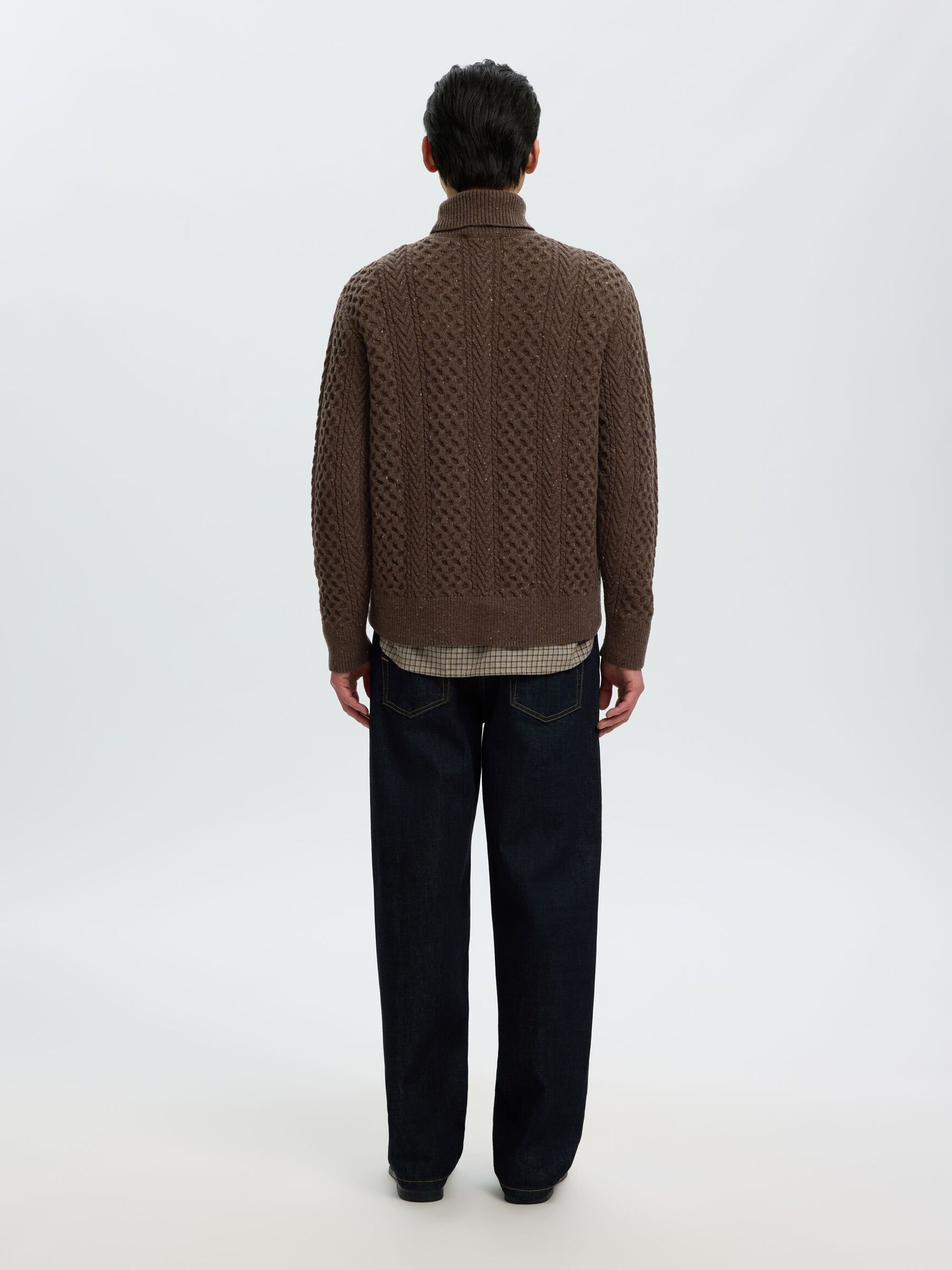 CABLE KNIT TURTLENECK, Delicioso, highres