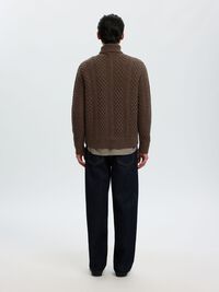 CABLE KNIT TURTLENECK, Delicioso, highres