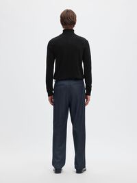 LONG-SLEEVED ROLL NECK PULLOVER, Black, highres