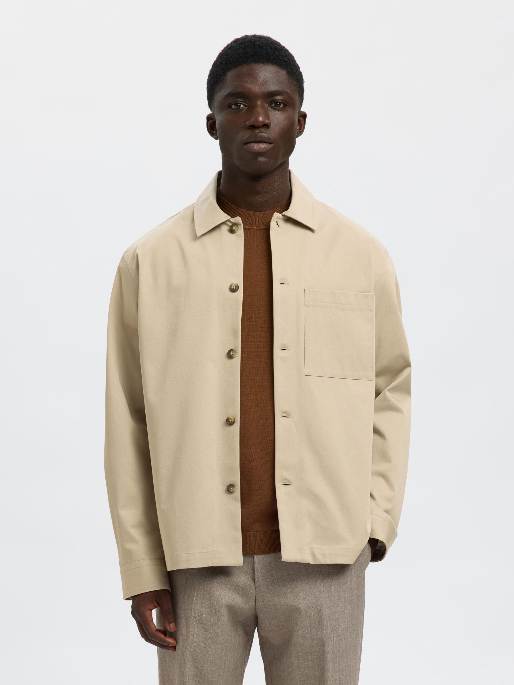 COUPE CLASSIQUE EN COTON SURCHEMISE, Pure Cashmere, highres