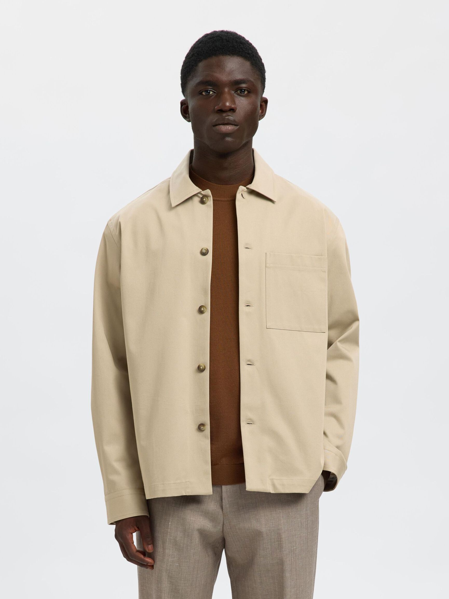 NORMAL PASSFORM BOMULL ÖVERSKJORTA, Pure Cashmere, highres