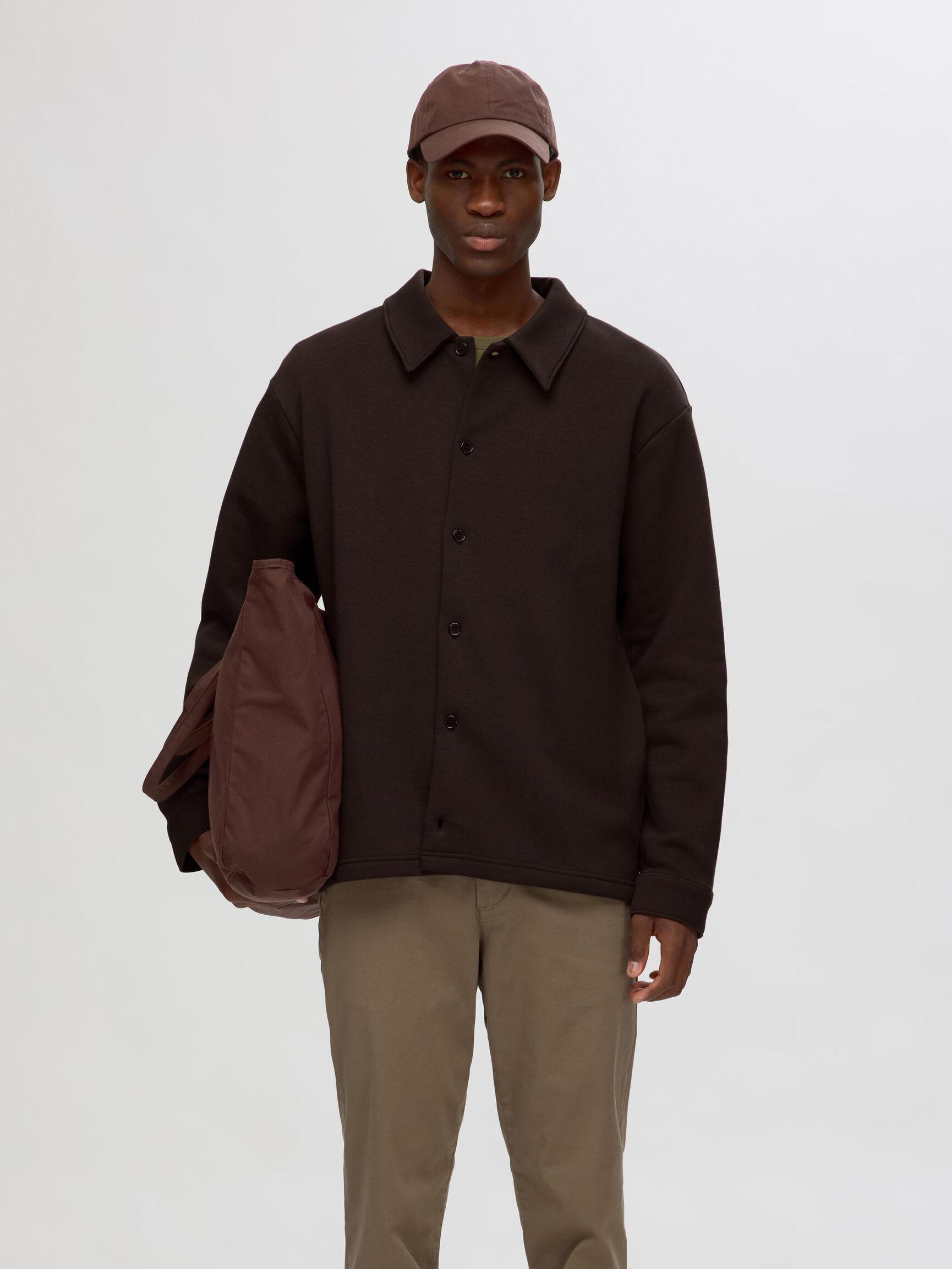 LOOSE FIT JACKET, Chocolate Torte, highres