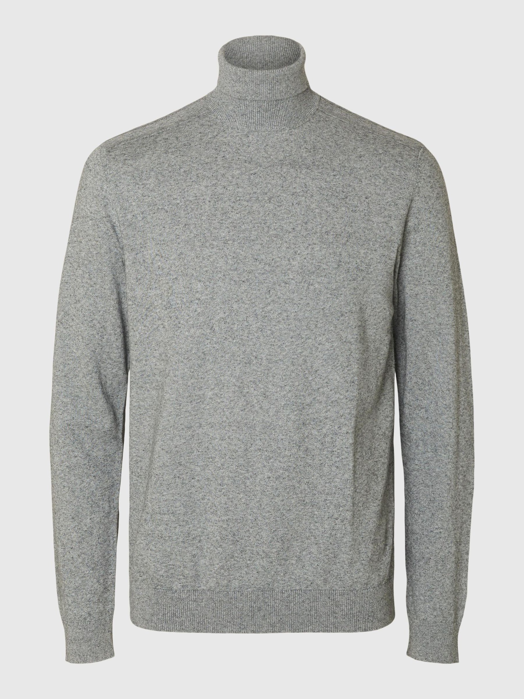 LANGARM ROLLKRAGEN PULLOVER, Light Grey Melange, highres