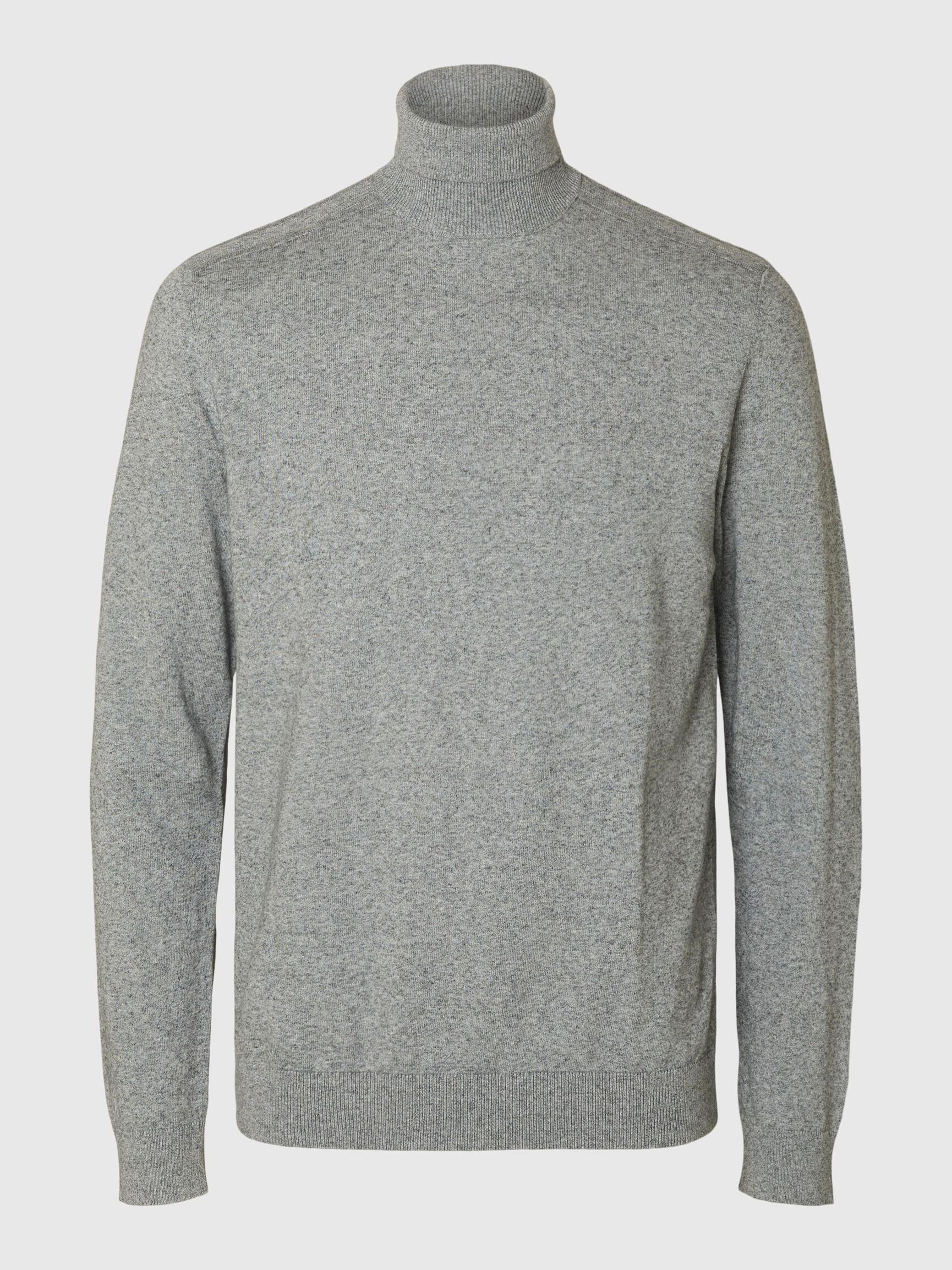 MANCHES LONGUES ET COL ROULÉ PULLOVER, Light Grey Melange, highres
