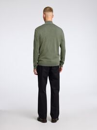 HALF-ZIP STRICKPULLOVER, Kalamata, highres