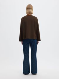 BOAT NECK COTTON LONG-SLEEVED T-SHIRT, Delicioso, highres