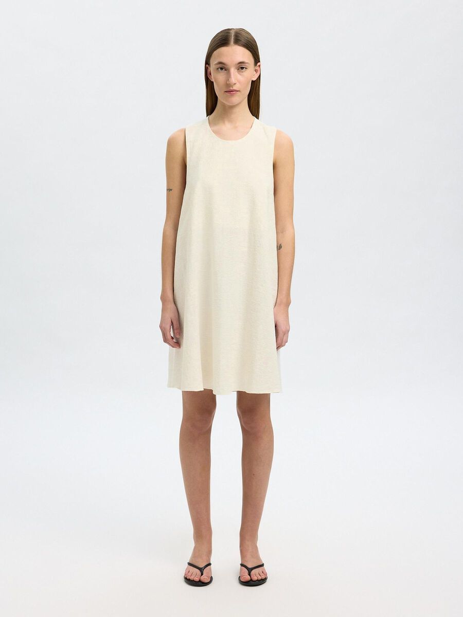 Selected COTTON BLEND JACQUARD MINI DRESS, Snow White, highres - 16097914_SnowWhite_003.jpg