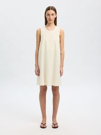 COTTON BLEND JACQUARD MINI DRESS, Snow White, highres