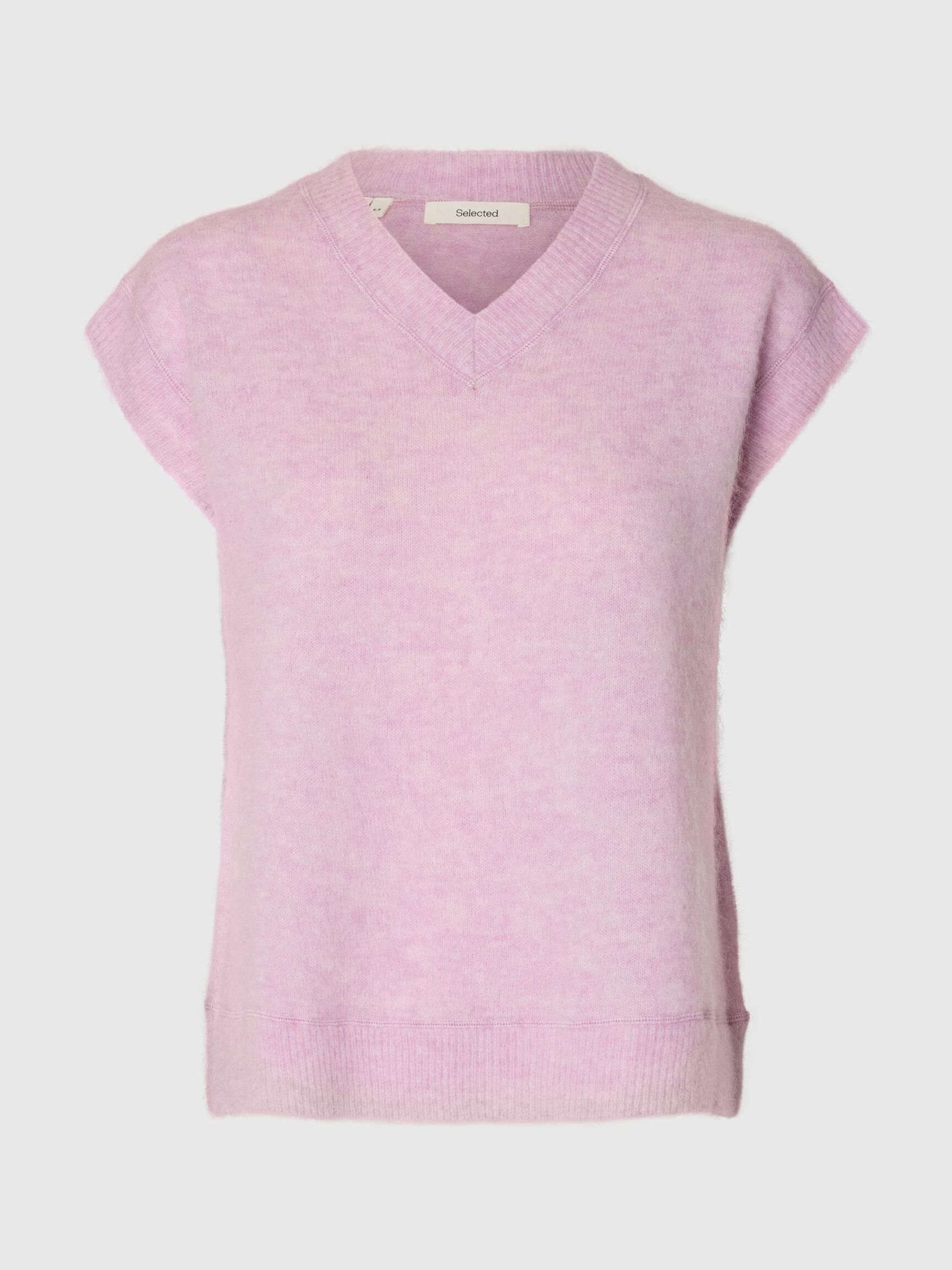 WOOL BLEND KNITTED VEST, Winsome Orchid, highres