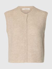 ULLBLANDNING STICKAD VÄST, Birch, highres