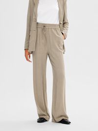 VISCOSE BLEND TROUSERS, Greige, highres