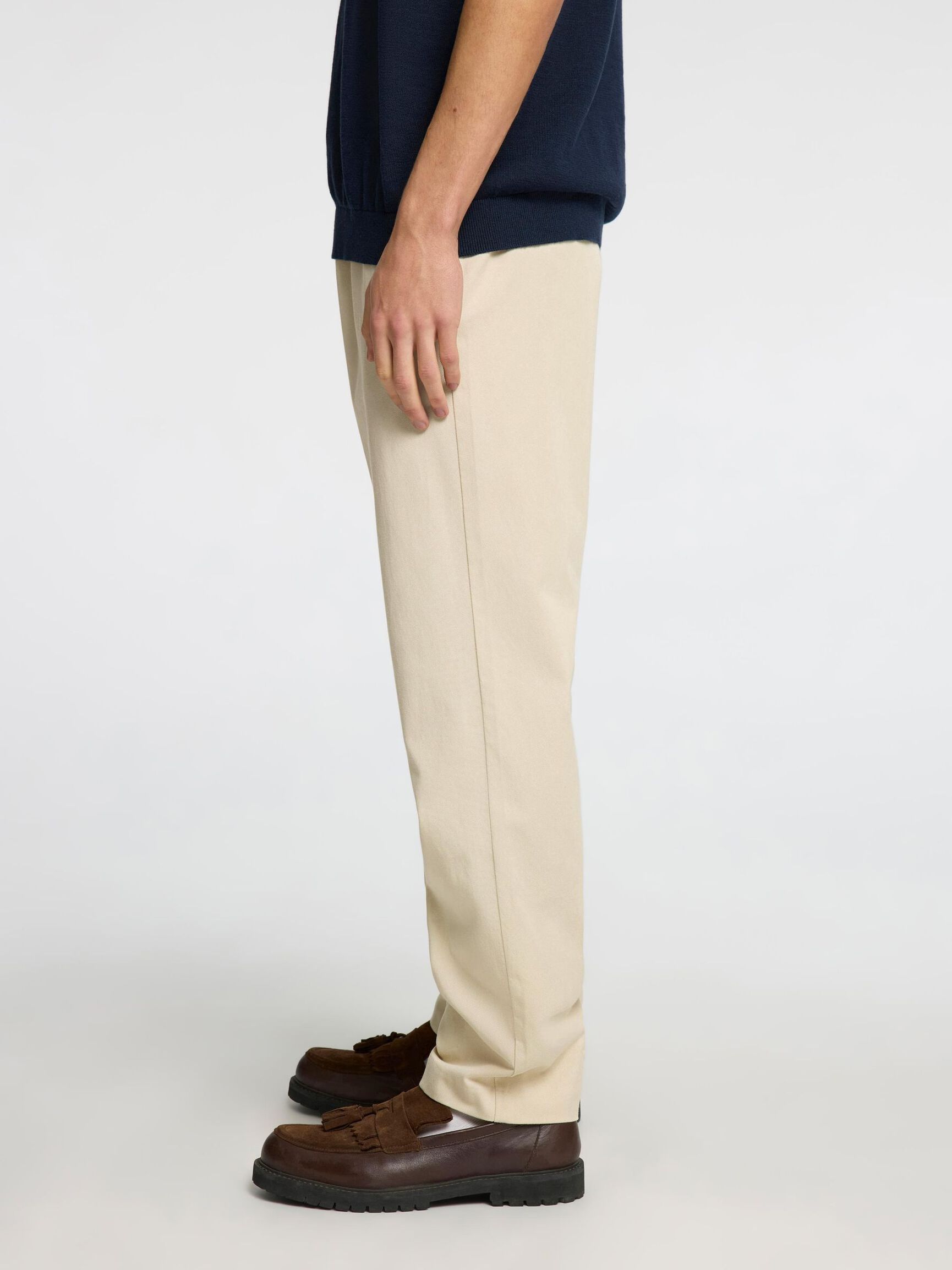 CLASSIC TAPERED TROUSERS, Oatmeal, highres