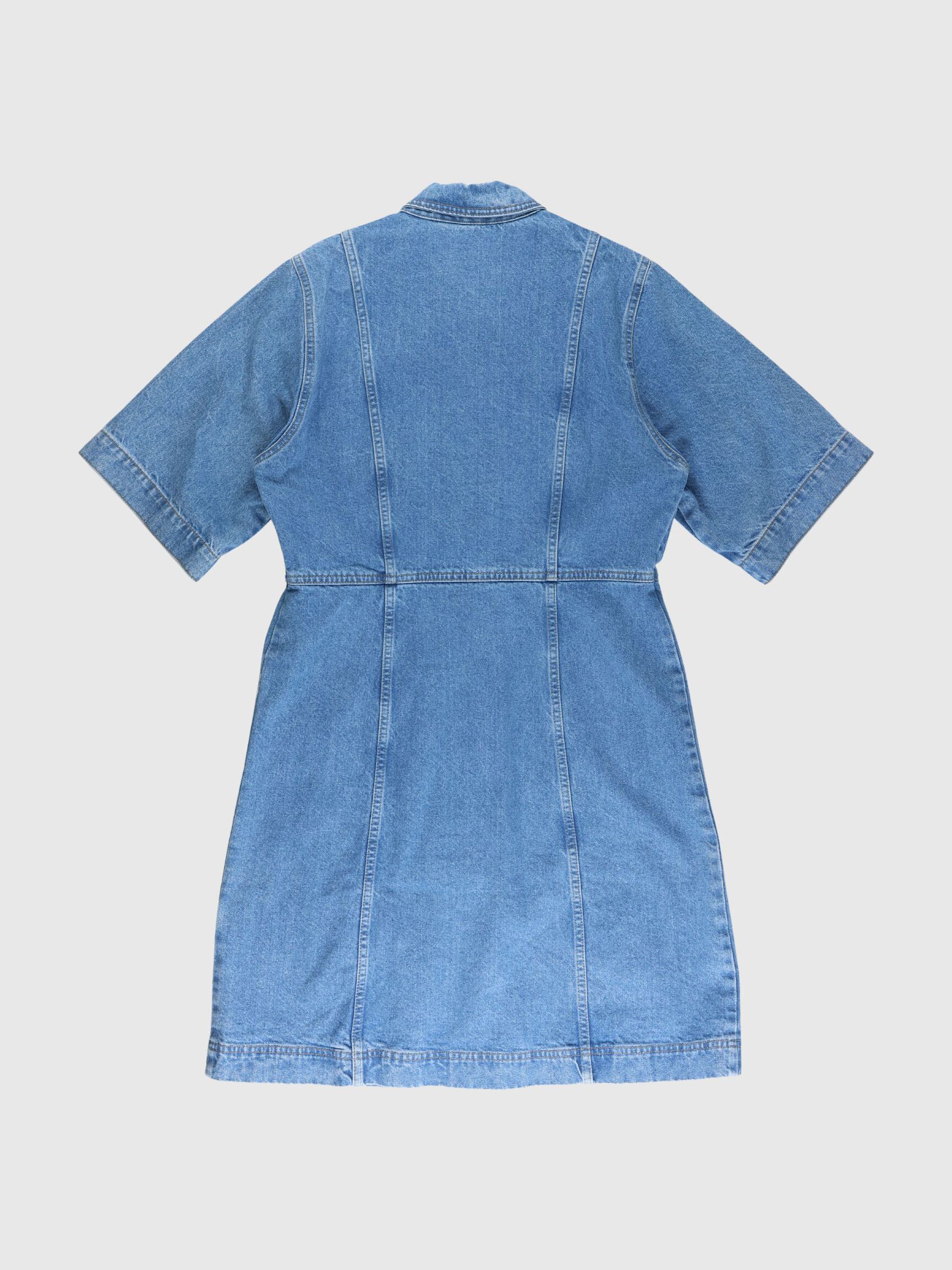 DENIM MIDI DRESS, Light Blue Denim, highres