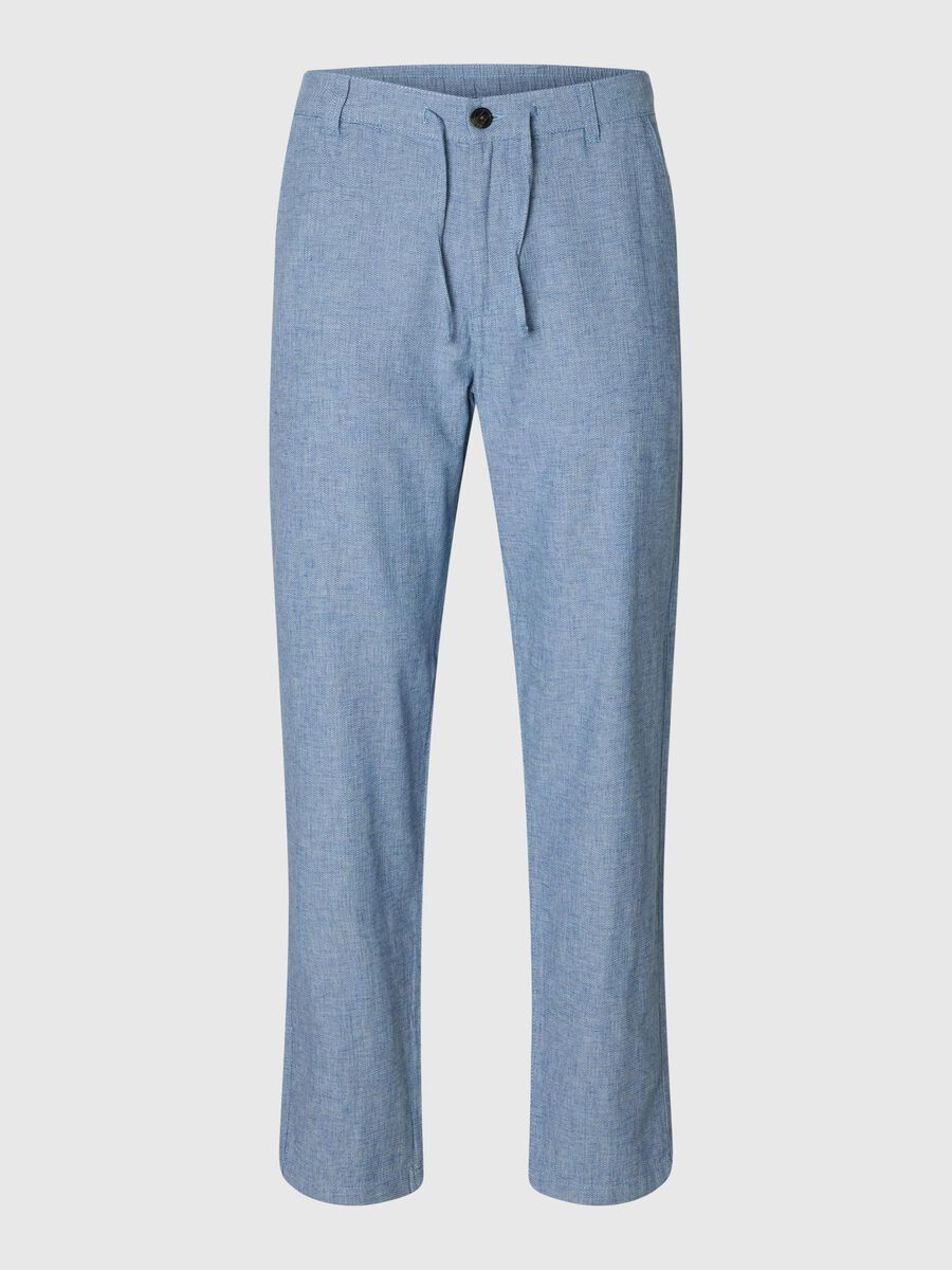 Selected SLIM TAPERED LINEN BLEND TROUSERS, Cashmere Blue, highres - 16087636_CashmereBlue_1154389_001.jpg