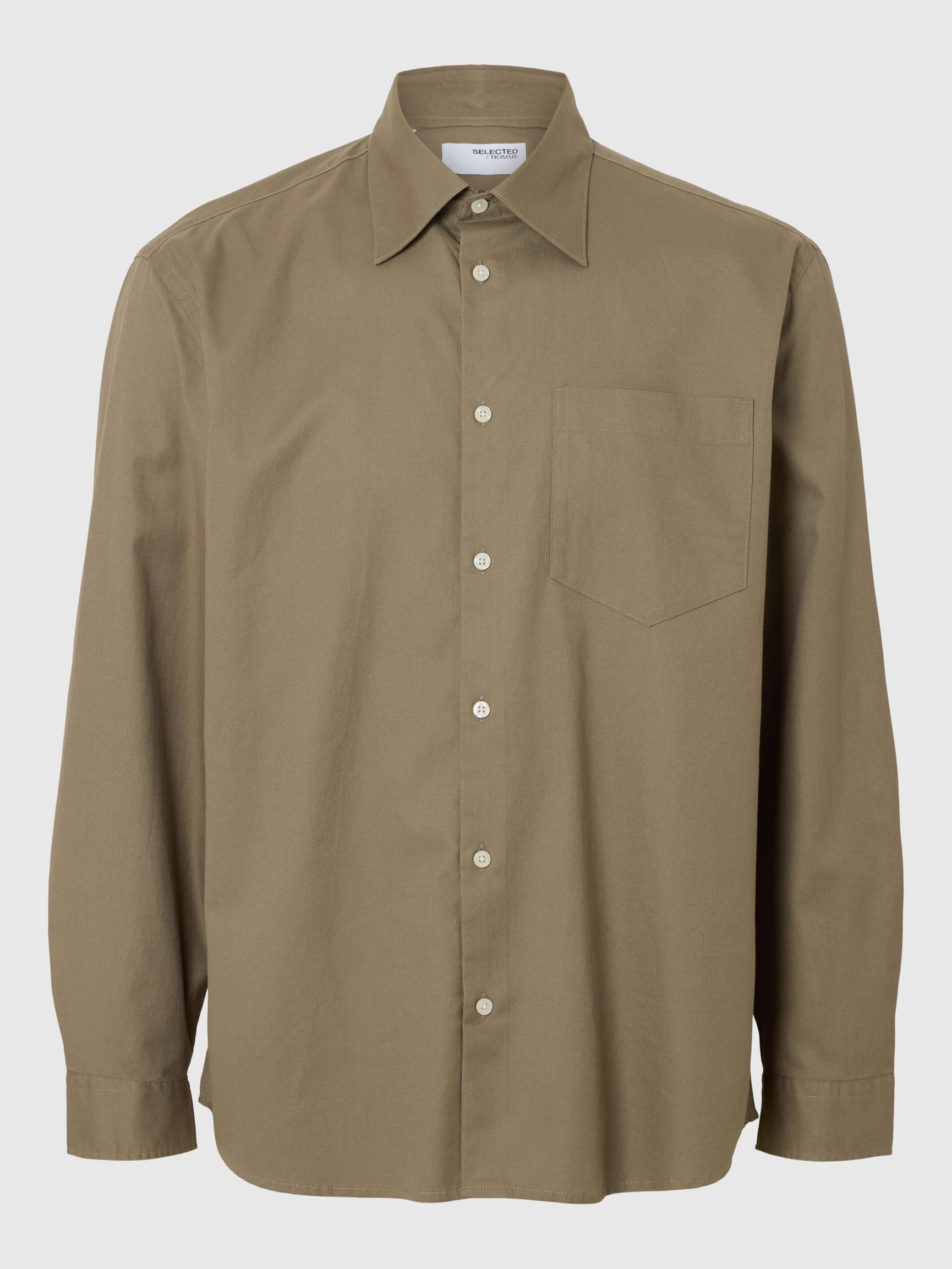 RELAXED FIT TWILL HEMD, Vetiver, highres