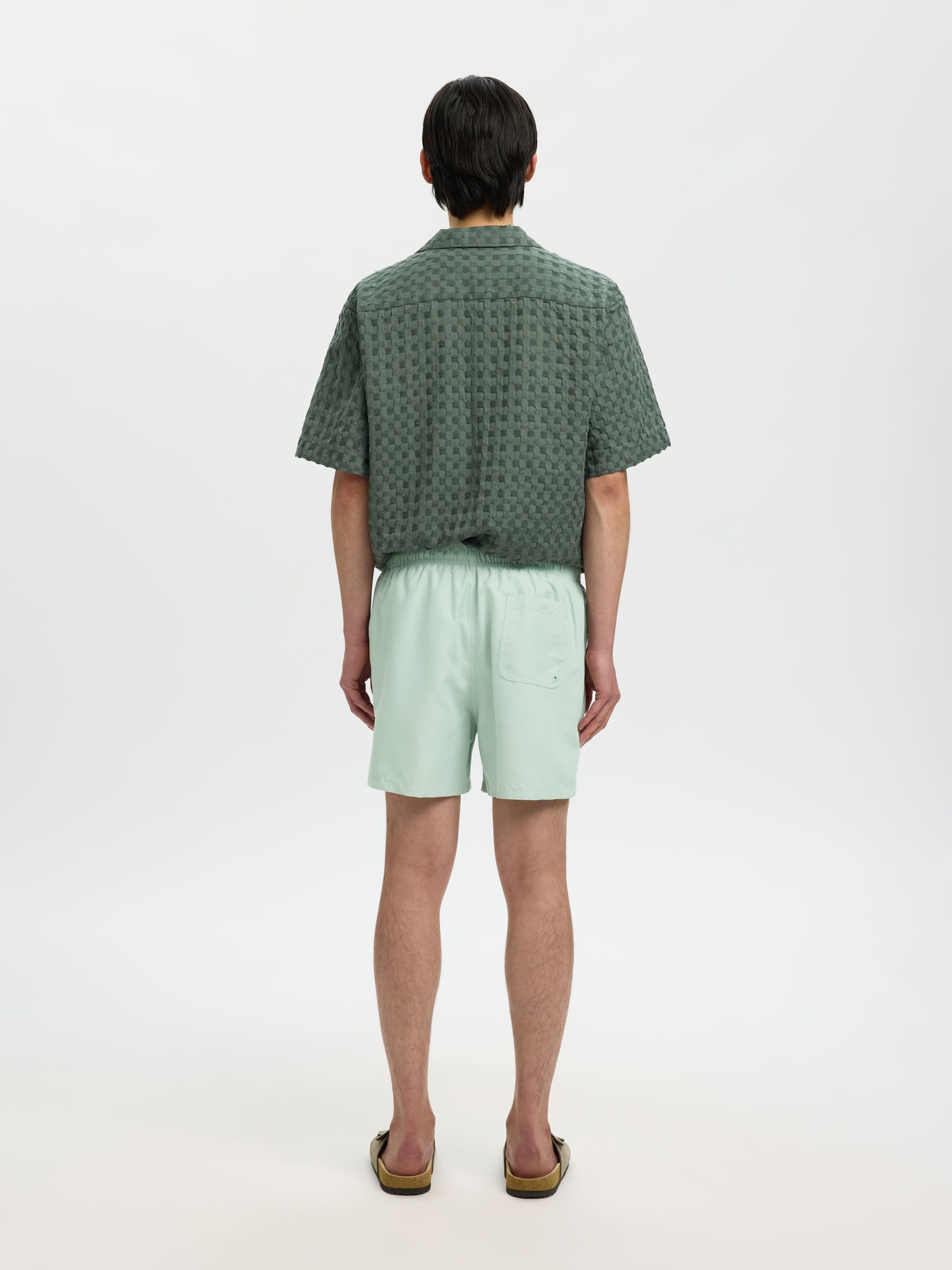 KLASSISKE BADESHORTS, Aqua Gray, highres