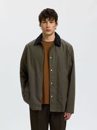 WAXED COTTON JACKET, Grape Leaf, highres