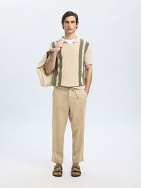 LINEN BLEND TROUSERS, Pure Cashmere, highres