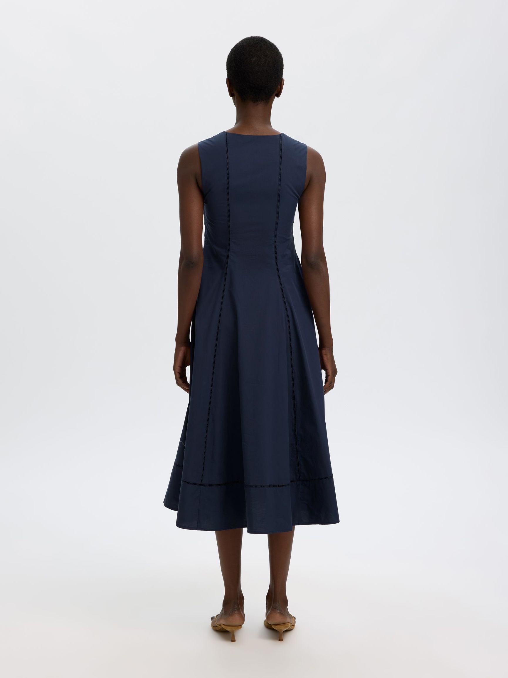 KATOENEN MAXI-JURK, Dark Sapphire, highres