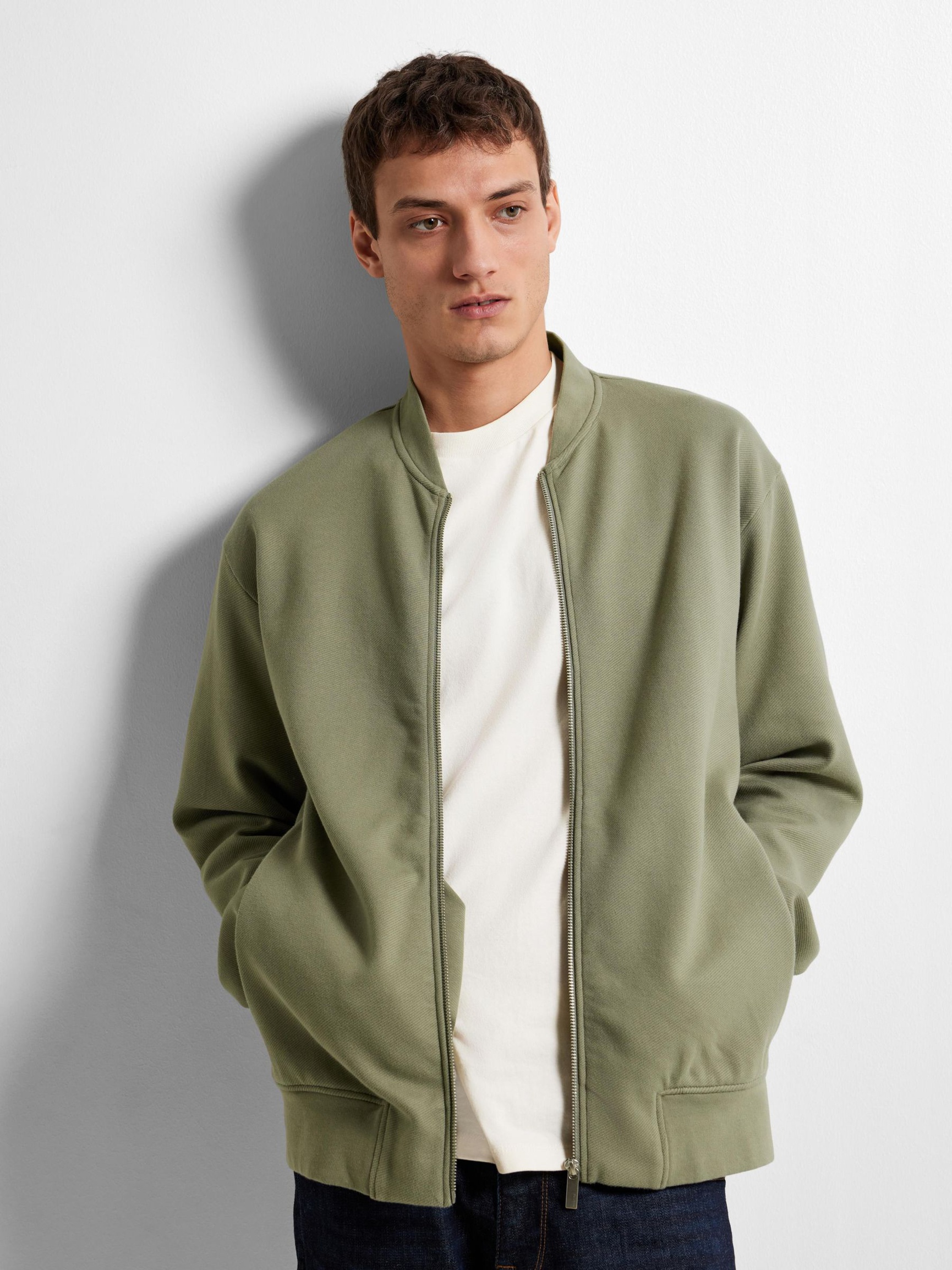 JERSEY SWEATCARDIGAN, Vetiver, highres