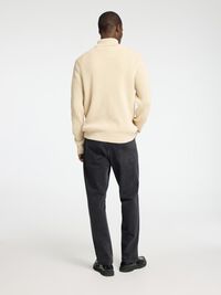 STRUCTURED TURTLENECK, Oatmeal, highres