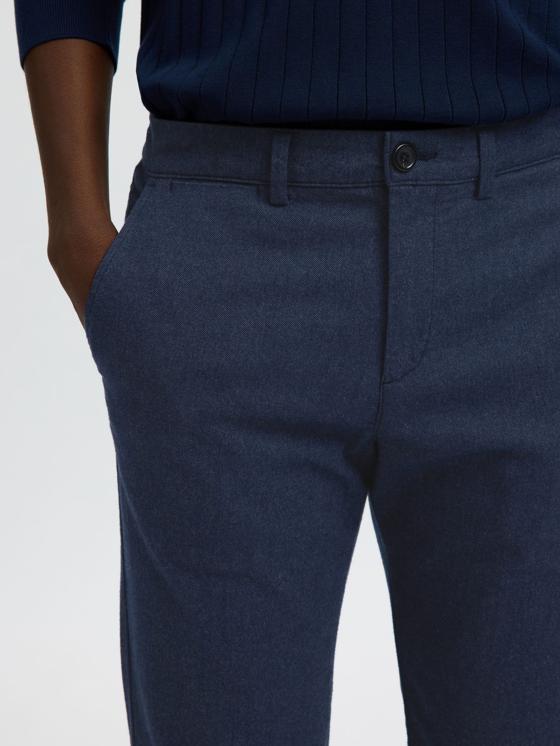 175 SLIM-FIT BRUSHED CHINOS, Dark Sapphire, highres