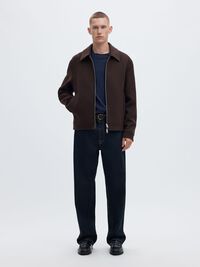 KORTÄRMAD MED AVSLAPPNAD PASSFORM T-SHIRT, Navy Blazer, highres