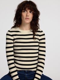 VISCOSE BLEND KNITTED TOP, Birch, highres