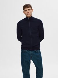 ZIP-UP CARDIGAN, Navy Blazer, highres
