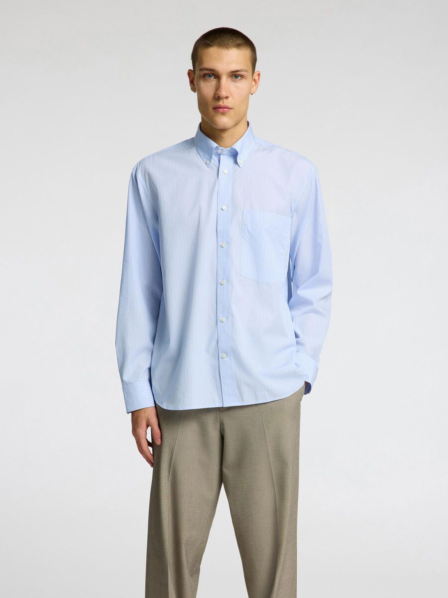 Selected RELAXED FIT BUTTON-DOWN SHIRT, Cashmere Blue, highres - 16099036_CashmereBlue_1214271_003.jpg