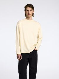 100% KATOEN TOP MET LANGE MOUWEN, Angora, highres