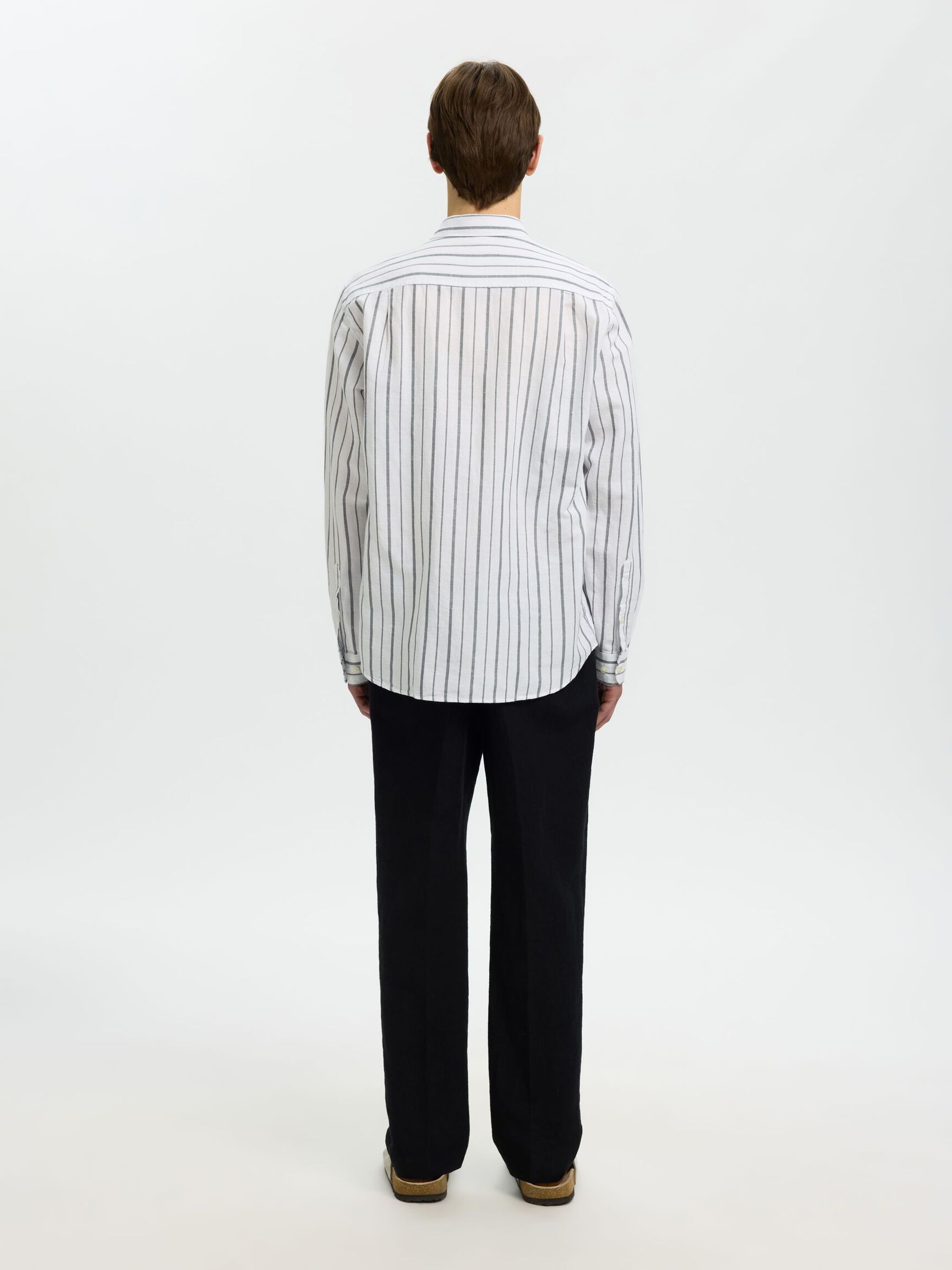 COUPE CLASSIQUE CHEMISE EN LIN MÉLANGÉ, Bright White, highres