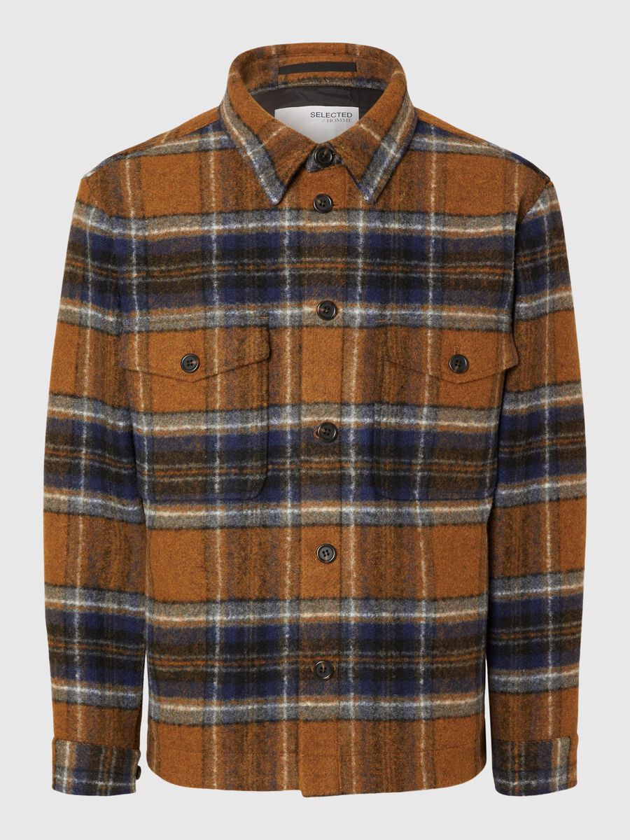 Selected CHECKED WOOL BLEND SHACKET, Wood Thrush, highres - 16089399_WoodThrush_1047805_001.jpg