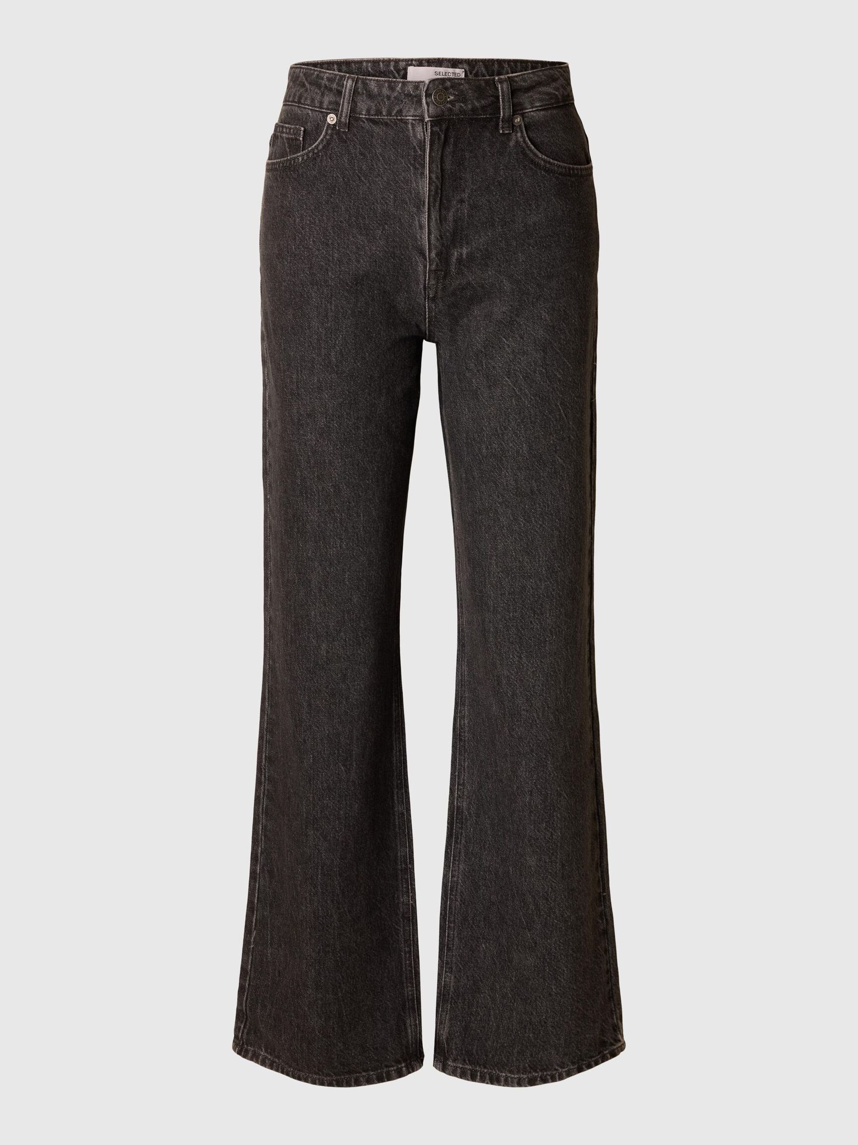 HIGH WAISTED FLARED JEANS, Black, highres