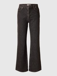 HIGH WAISTED FLARED JEANS, Black, highres